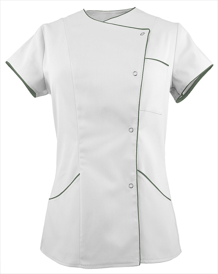 WZ-7021 WorkMed Fartuch damski żakiet medyczny kosmetyczny biały z khaki.jpg