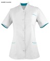 WZ-2021 WorkMed żakiet ochronny medyczny kosmetyczny kolor biały z morskim.jpg
