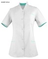 WZ-2021 WorkMed żakiet ochronny medyczny kosmetyczny kolor biały z turkusem.jpg