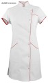 WT-7011 Tunika ochronna medyczna kosmetyczna ze stójką kolor biały z czerwonym.jpg