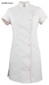 WT-7011 Tunika ochronna medyczna kosmetyczna ze stójką kolor biały z łososiem.jpg