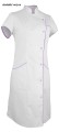 WS-7011 WorkMed Sukienka fartuch medyczny kosmetyczny ze stójką kolor biały z wrzosem.jpg