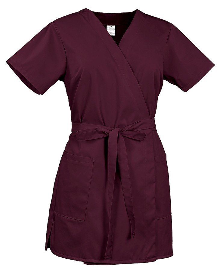 WorkMed WT-4320 Tunika wiązana kimono medyczna kosmetyczna kolor śliwkowy.jpg