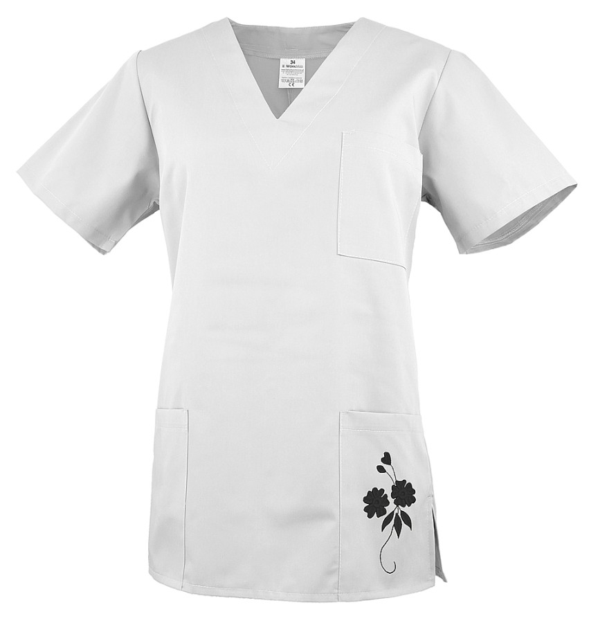WB-4020H bluza medyczna WorkMed kolor biały z czarnym haftem.jpg