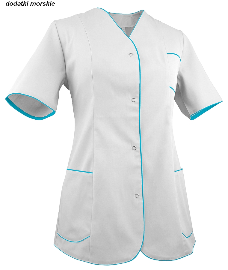 Fartuch żakiet medyczny ochronny WORKMED WZ-2010 biały z morskim.jpg