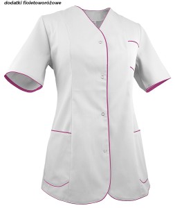 Żakiet damski biały z fioletoworóżowym rozm. 48, model WZ-2010