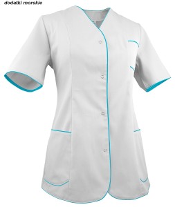 Żakiet damski biały z morskim rozm. 52, model WZ-2010