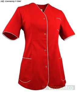 Żakiet damski czerwony z białym rozm. 40, model WZ-2010