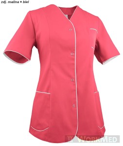 Żakiet damski malinowy z białym rozm. 52, model WZ-2010