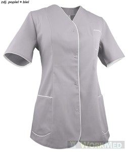 Żakiet damski popielaty z białym rozm. 44, model WZ-2010