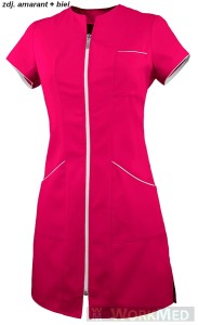 Tunika medyczna amarant z białym rozm. 42, model  WT-7120