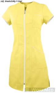 Tunika medyczna żółty z białym rozm. 44, model  WT-7120