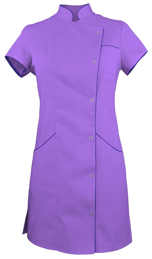 WT-7011 Tunika ochronna medyczna kosmetyczna ze stójką kolor fioletowy.jpg