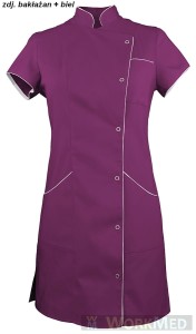 Tunika medyczna bakłażan z białym rozm. 40, model WT-7011