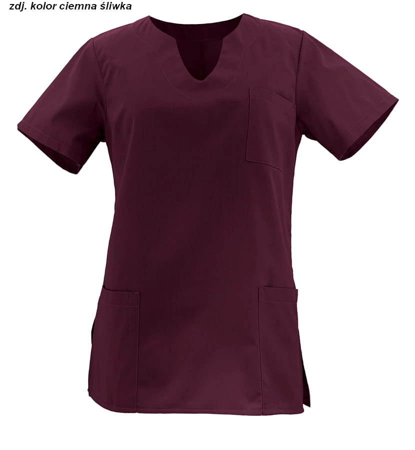 Bluza medyczna WORKMED model WB-4022 kolor ciemna śliwka.jpg