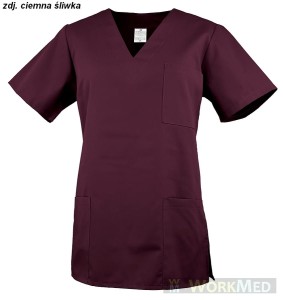 Bluza medyczna kolor ciemna śliwka rozm. 48, model WB-4020
